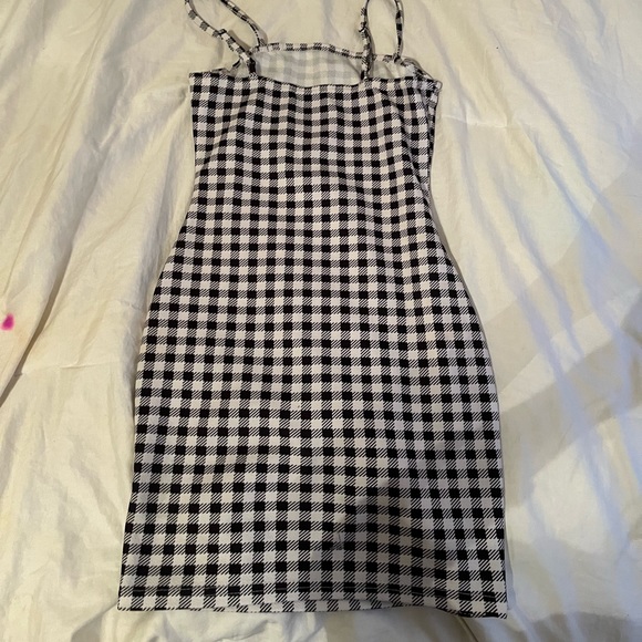 Black and White Checkered Mini Dress - Picture 5 of 5